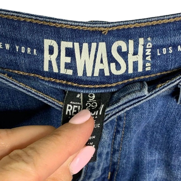 Rewash Brand Women's Skirt Destroyed Distressed Denim Jean Boho Frayed Size 29 - Picture 2 of 10